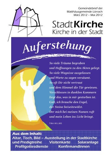 Gemeindebrief März / Mai 2012 - Matthäusgemeinde Lörrach