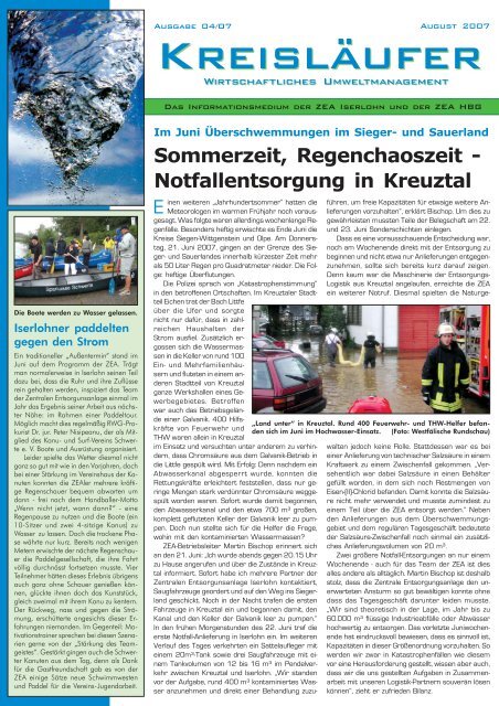 Sommerzeit, Regenchaoszeit - Notfallentsorgung in Kreuztal
