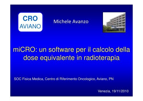 un software per il calcolo della dose equivalente in radioterapia