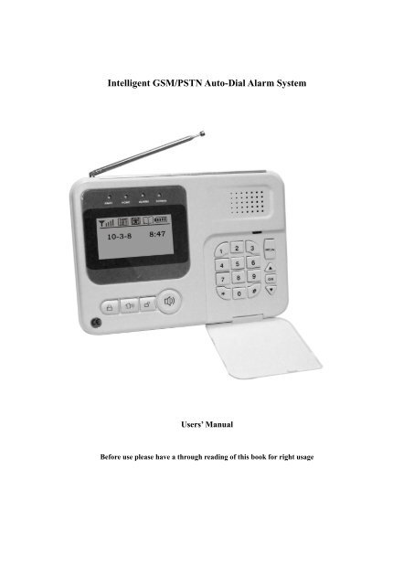 Intelligent GSM/PSTN Auto-Dial Alarm System - Gbeshop.com