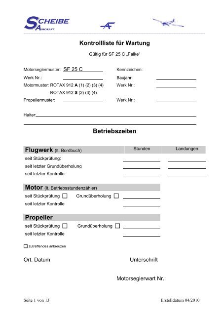 ROTAX 912 A/S - scheibe aircraft gmbh