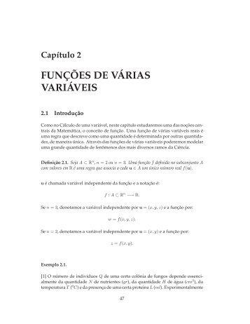 Capítulo 2 FUNÇÕES DE VÁRIAS VARIÁVEIS - Ufersa