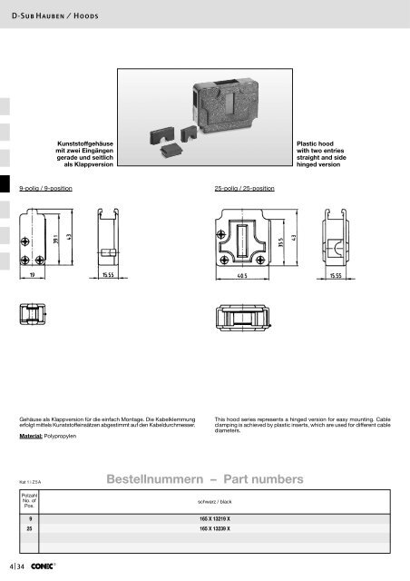 Bestellnummern â Part numbers