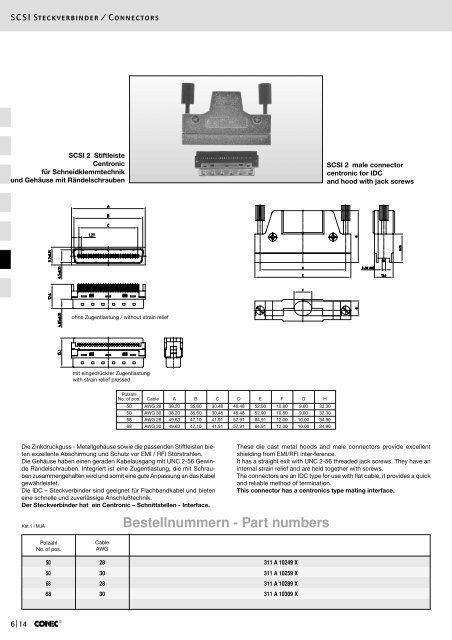 Bestellnummern â Part numbers