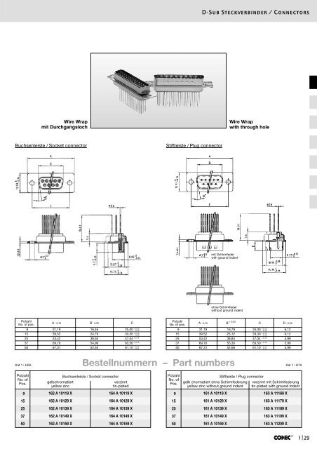 Bestellnummern â Part numbers