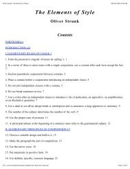 Oliver Strunk: The Elements of Style - Academic Csuohio