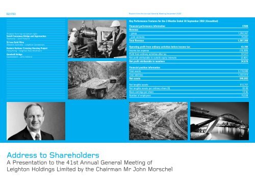 Report from the Leighton Holdings Limited Annual General Meeting