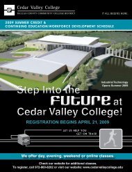 REGISTRATION BEGINS APRIL 21, 2009 - Cedar Valley College