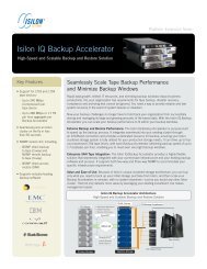 Isilon IQ Backup Accelerator Data Sheet - SANDirect.com