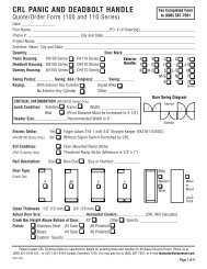 CRL Panic and Deadbolt Handle Quote/Order Form - syracuse glass ...