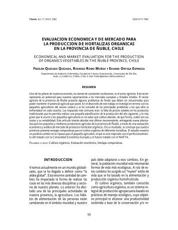 Evaluación económica y de mercado para la producción de ...