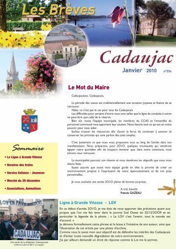 Le Mot du Maire - Ville de Cadaujac