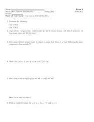 Name Exam 2 Math 208-01 Discrete Mathematics Spring 2012 3/30 ...