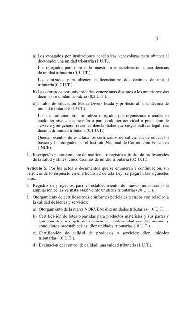 Ley de Timbre Fiscal - Servicio AutÃ³nomo de ContralorÃ­a Sanitaria