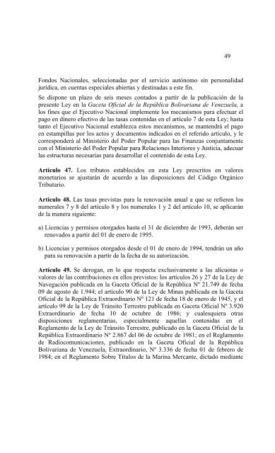 Ley de Timbre Fiscal - Servicio AutÃ³nomo de ContralorÃ­a Sanitaria