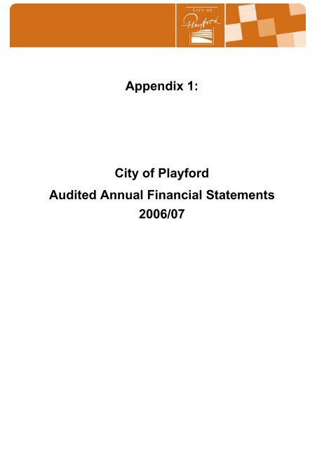 Annual Report 2006/07 (3841 kb) - City of Playford - SA.Gov.au