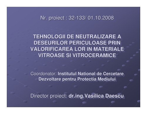 tehnologii de neutralizare a deseurilor periculoase - Prezentare