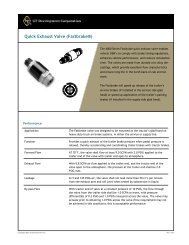 Quick Exhaust Valve Specification - GT Development Corporation