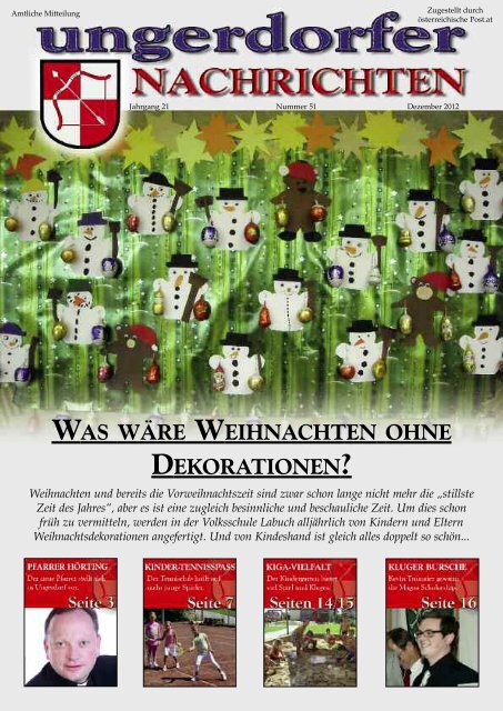 was wäre weihnachten ohne dekorationen? - Gemeinde Ungerdorf