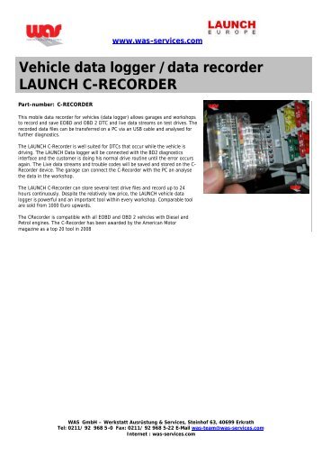 LAUNCH C-RECORDER EN Brochure