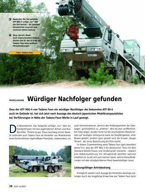 KRAN- EBETECHNIK - NFM Verlag Nutzfahrzeuge Management