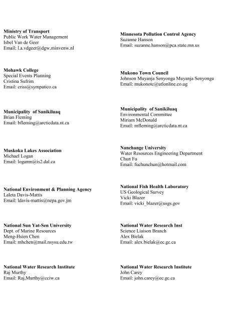 List of MSW Participants â by Organization - Pollution Probe