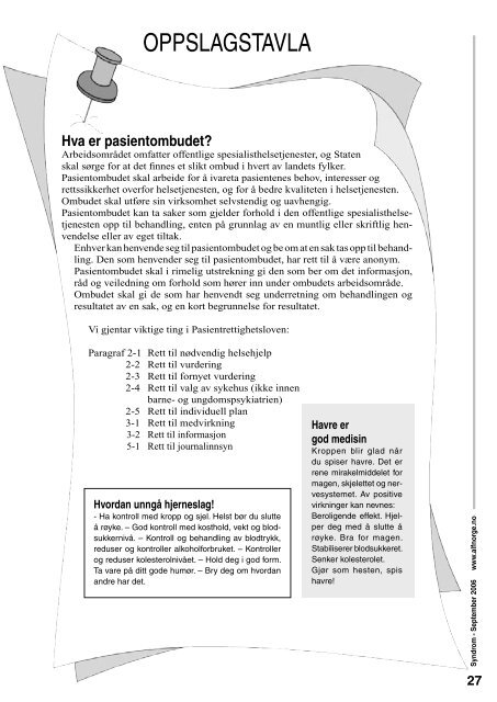 Syndrom nr 3 - 2006.indd - Arbeidsmiljøskaddes landsforening