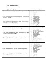 Knee Pain Questionnaire