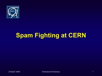What is Spam - CERN openlab