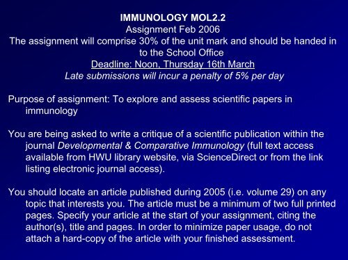 Lecture Evolution of Immunity.pdf - School of Life Sciences