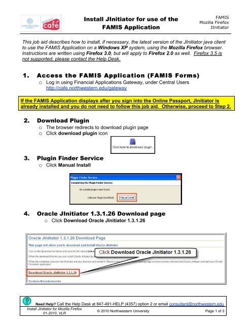 Install Jinitiator For Use Of The Famis Application 1 Access The