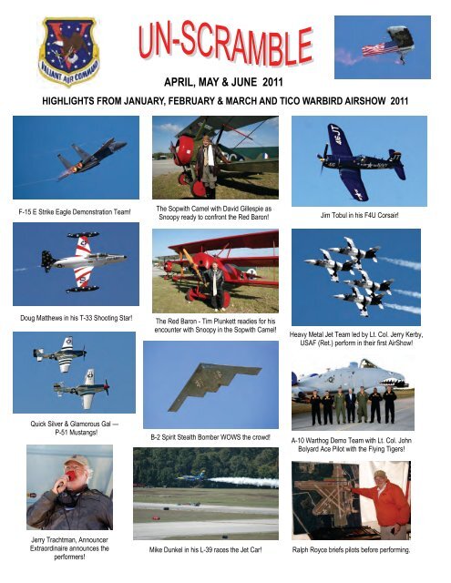 APRIL, MAY & JUNE 2011 - Valiant Air Command Warbird Museum