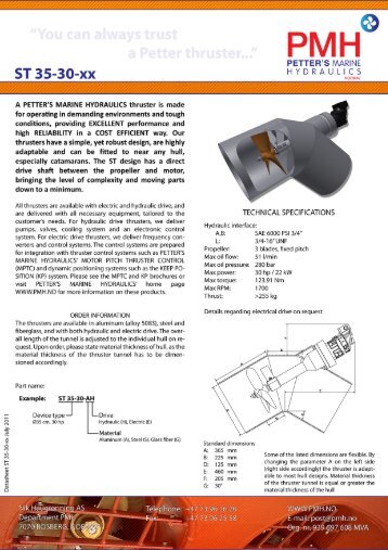 Petter's' Bow thrusters