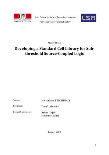 Developing a Standard Cell Library for Subthreshold Source ...