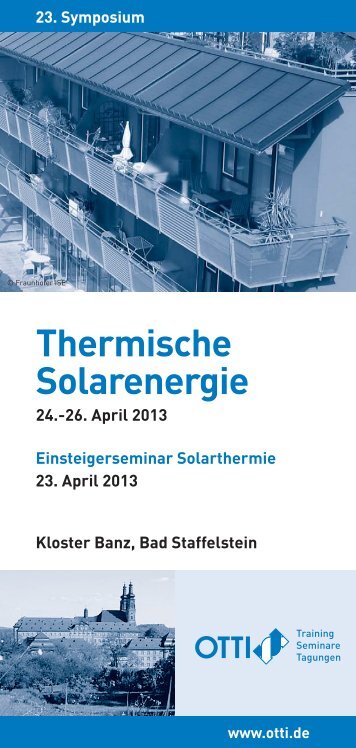 23. Symposium Thermische Solarenergie - Solar- und ...