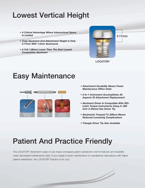 The LOCATORÂ® Overdenture Abutment - Biomet 3i