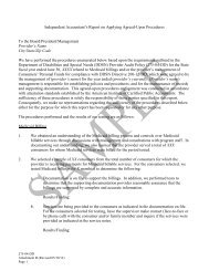 Independent Accountant's Report on Applying Agreed-Upon ...