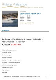 Cap Camarat 8.5 WA 2013 - Riviera Plaisance