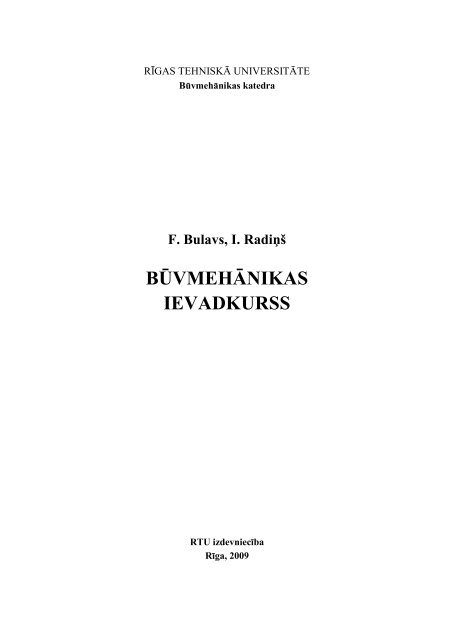 BÅ«vmehÄnika, ievadkurss