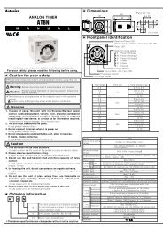 ANALOG TIMER Front panel identification Ordering information ...