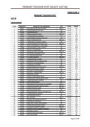 PRIMARY TEACHER POST-SELECT LIST-RQ - E-paolive.net