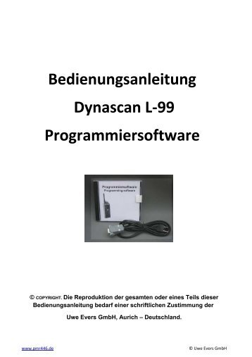Bedienungsanleitung Dynascan L-99 Programmiersoftware