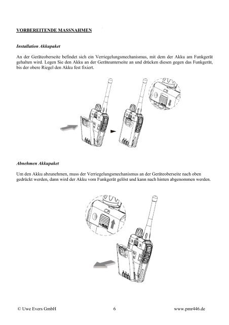 PMR446 Handfunkgerät Bedienungsanleitung WINTEC MINI 46