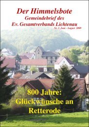 800 Jahrfeier Retterode - Evangelische Kirchengemeinde ...