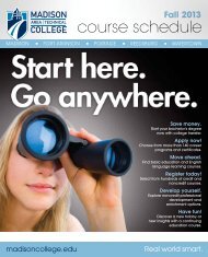 View fall course schedule - Madison Area Technical College