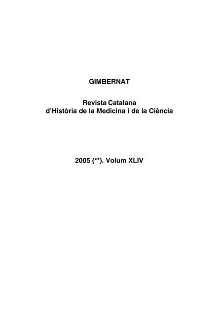 GIMBERNAT 44-100-EDITORIAL.p65 - AcadÃ¨mia de Medicina de ...