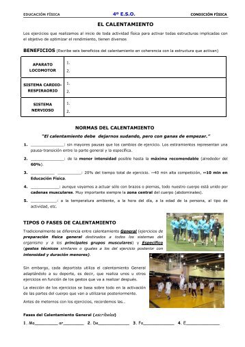 El Calentamiento de 4º ESO - Educación Física Bezana