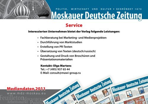 Moskauer Deutsche Zeitung - MDZ-Moskau