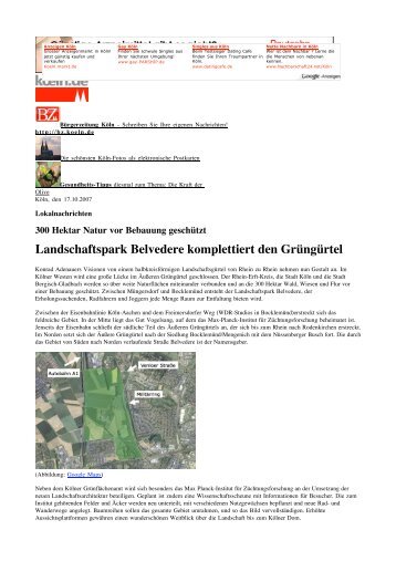 Landschaftspark Belvedere komplettiert den Grüngürtel (koeln.de)