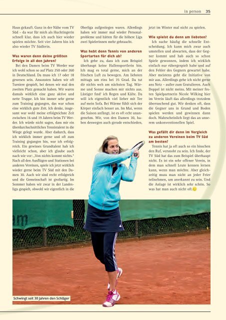 können Sie unser aktuelles Vereinsmagazin ... - Tennisverein Süd